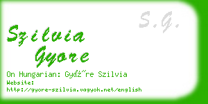 szilvia gyore business card